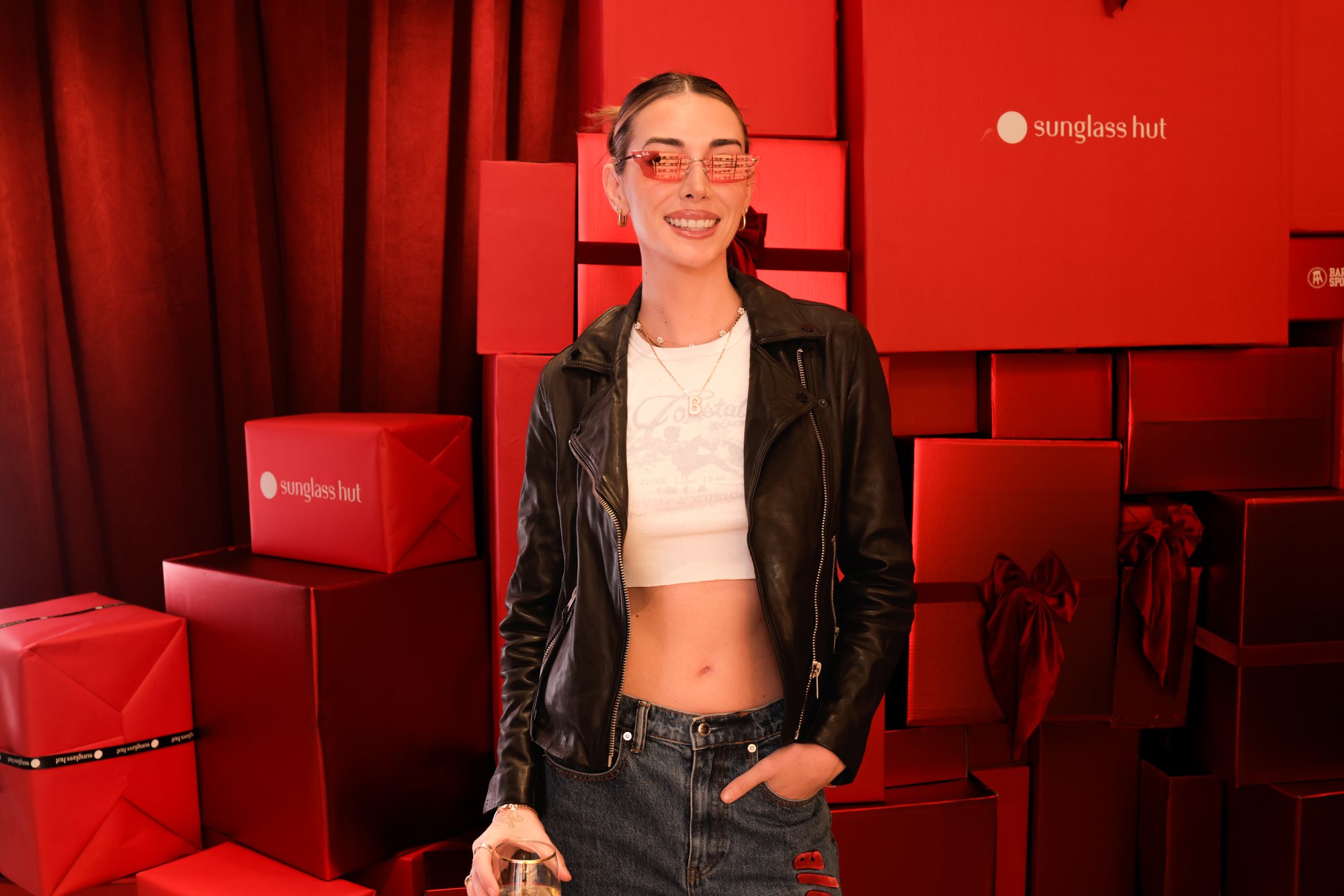 Guest at the Sunglass Hut holiday in-store event