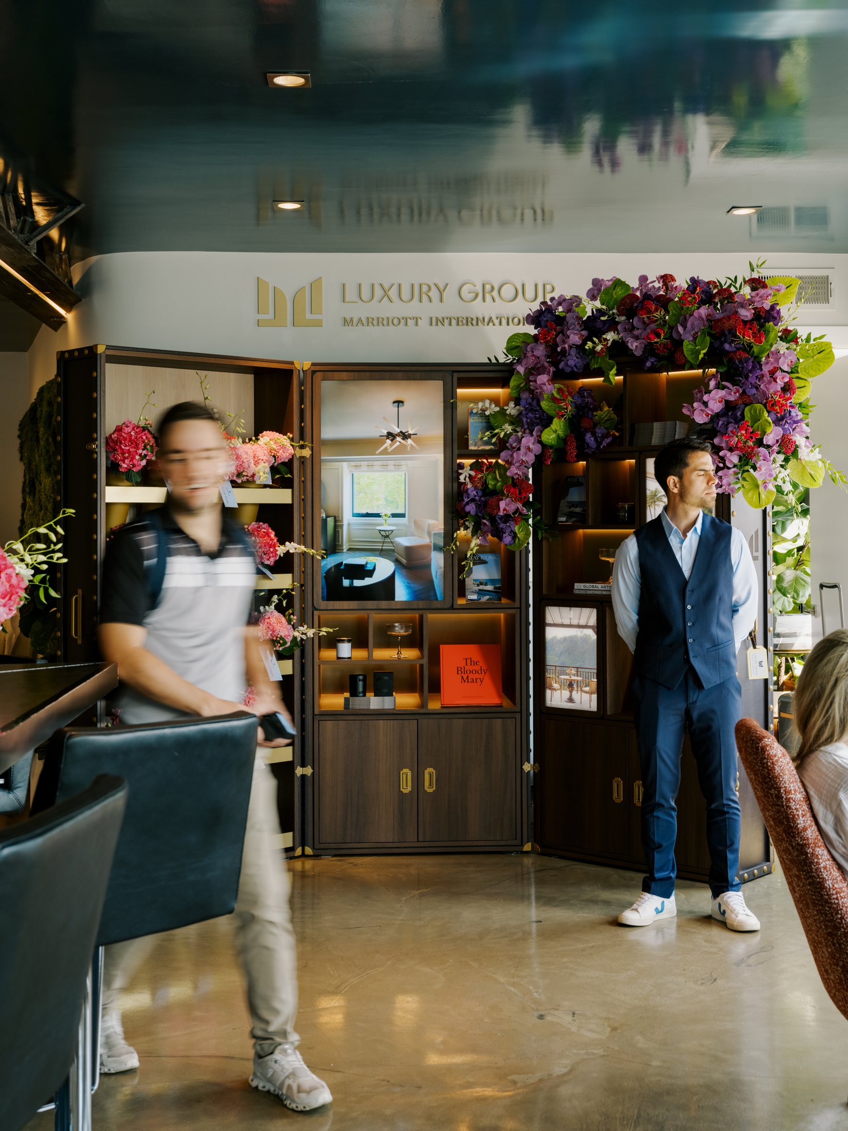 Guests arriving at the Marriott Luxury Group BLADE lounge
