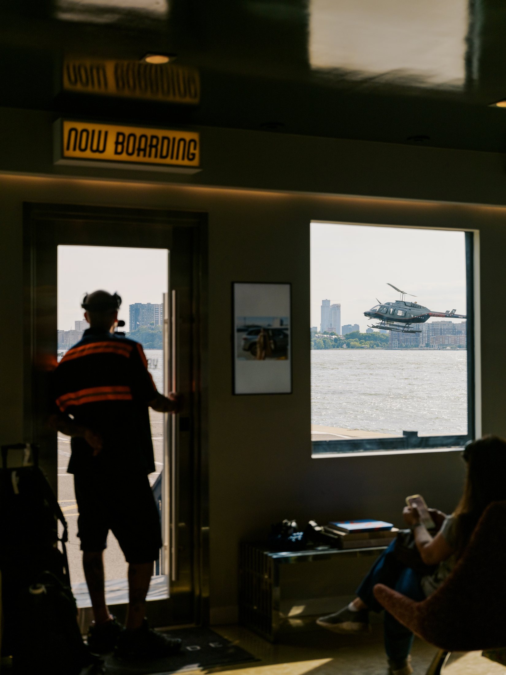 Guests overlooking the BLADE terminal