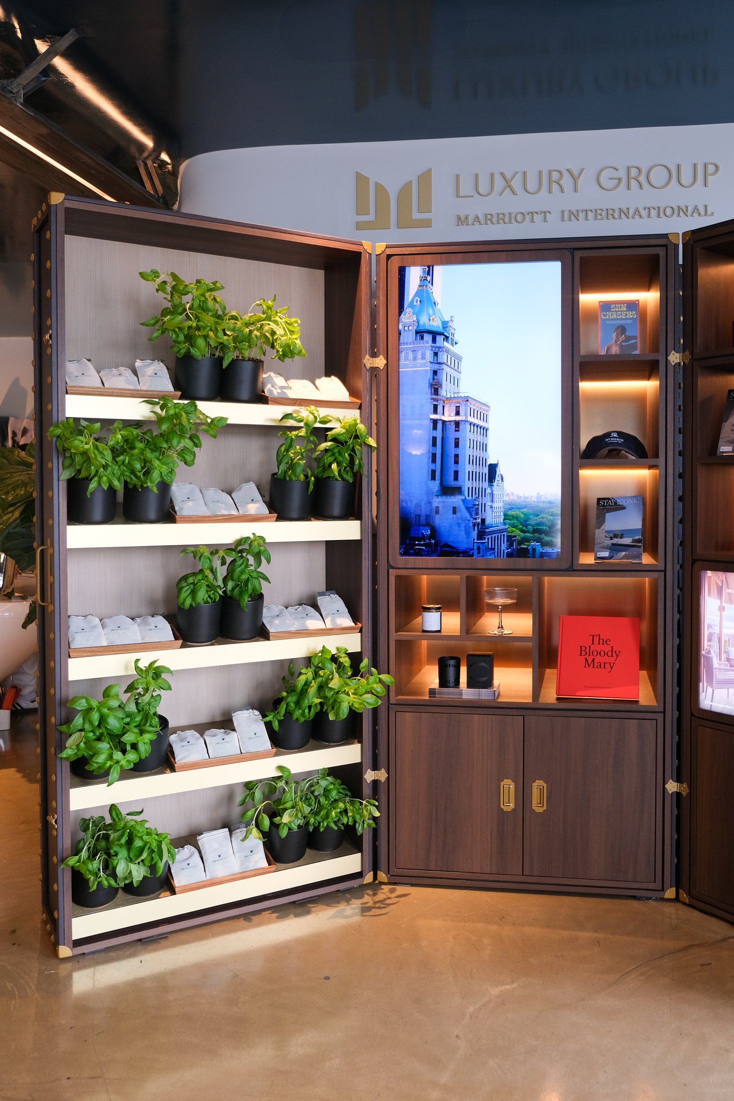 The illuminated Luxury Group display and gifting installation