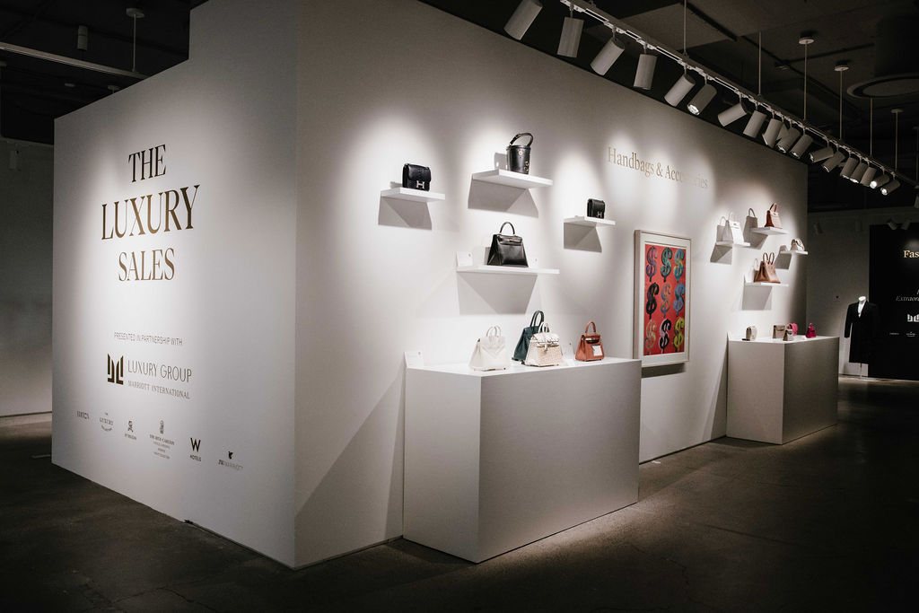 The Luxury Suites exhibition wall at Sotheby's New York