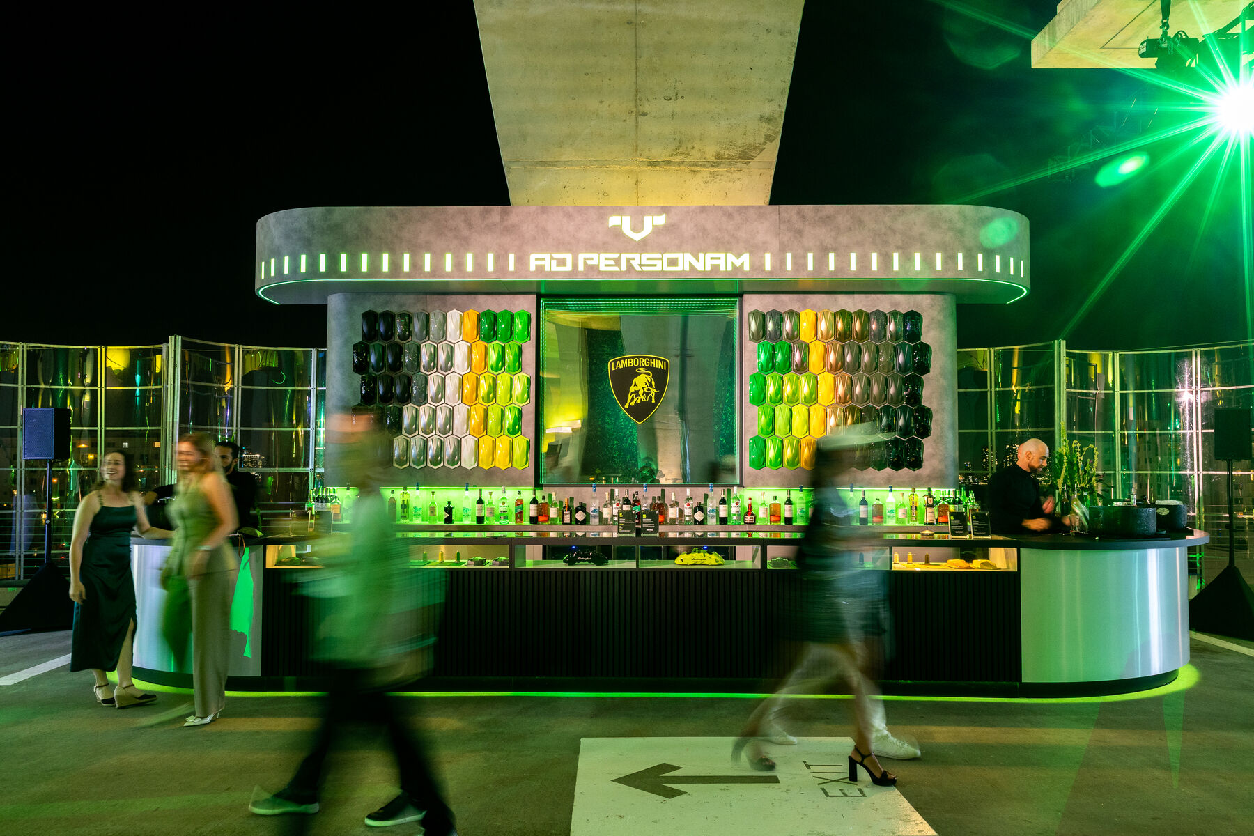 The Ad Personam bar installation on the open-air deck