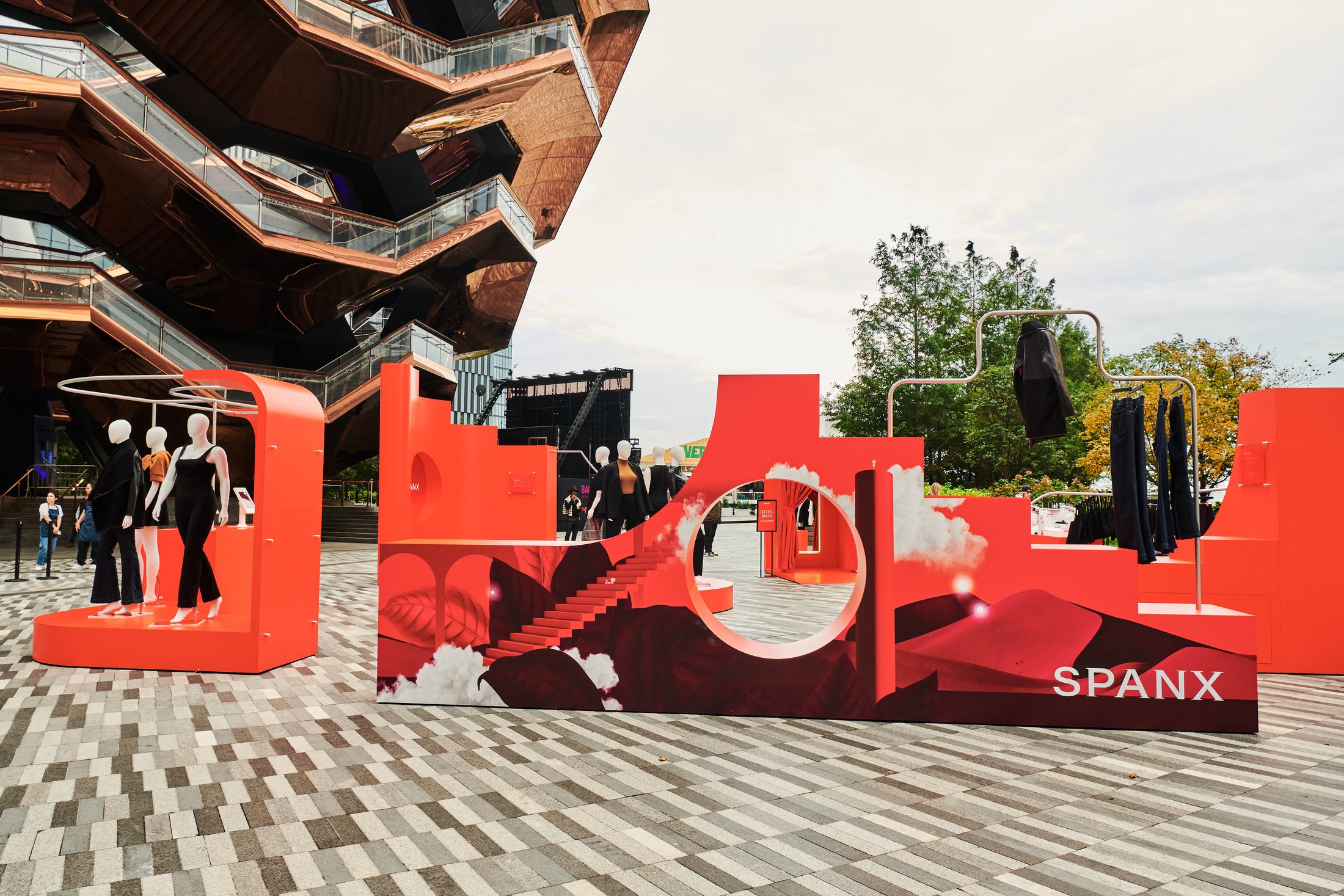 The Spanx apparel pop-up beneath The Vessel at Hudson Yards