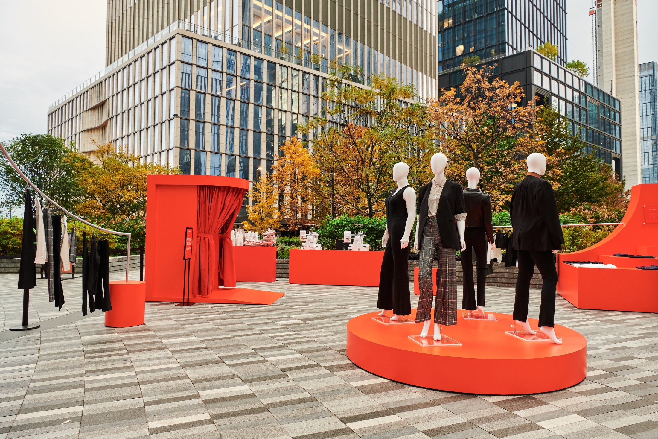 Spanx apparel mannequins within the outdoor installation