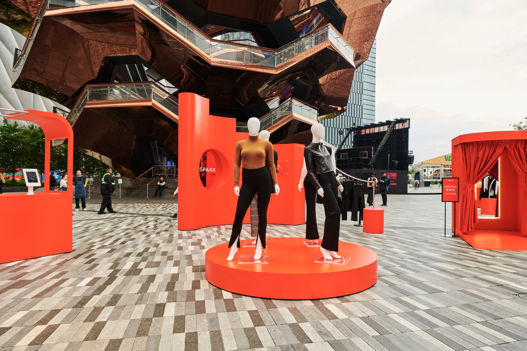 Spanx product display beneath The Vessel